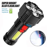 5 LED High Power Led Flashlights Rechargeable Camping Torch 5 Lighting Modes For Outdoor Camping Adventure Lamp with Side Light