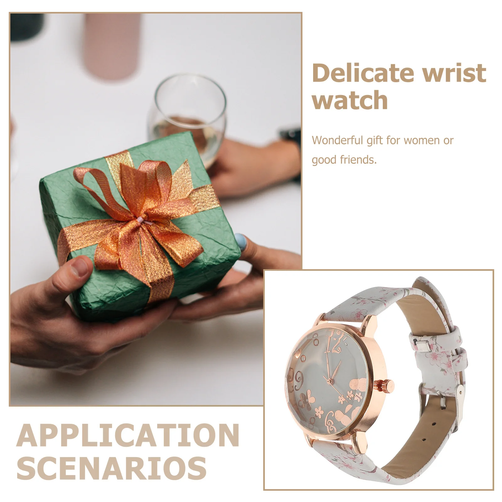 

Quartz Watches for Women Pink Glass Dainty Wrist Watch Lightweight Fashion Casual Comfortable Precise Movement Ladies