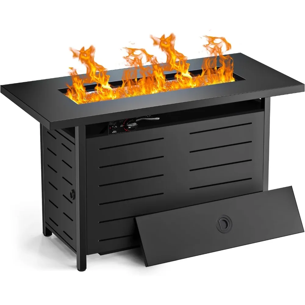 

Hykolity 42-дюймовый стол для газовой костра, пропановые ямы 60 000 БТЕ для снаружи со стальной крышкой и водонепроницаемой крышкой, вкладка для костра 2 в 1