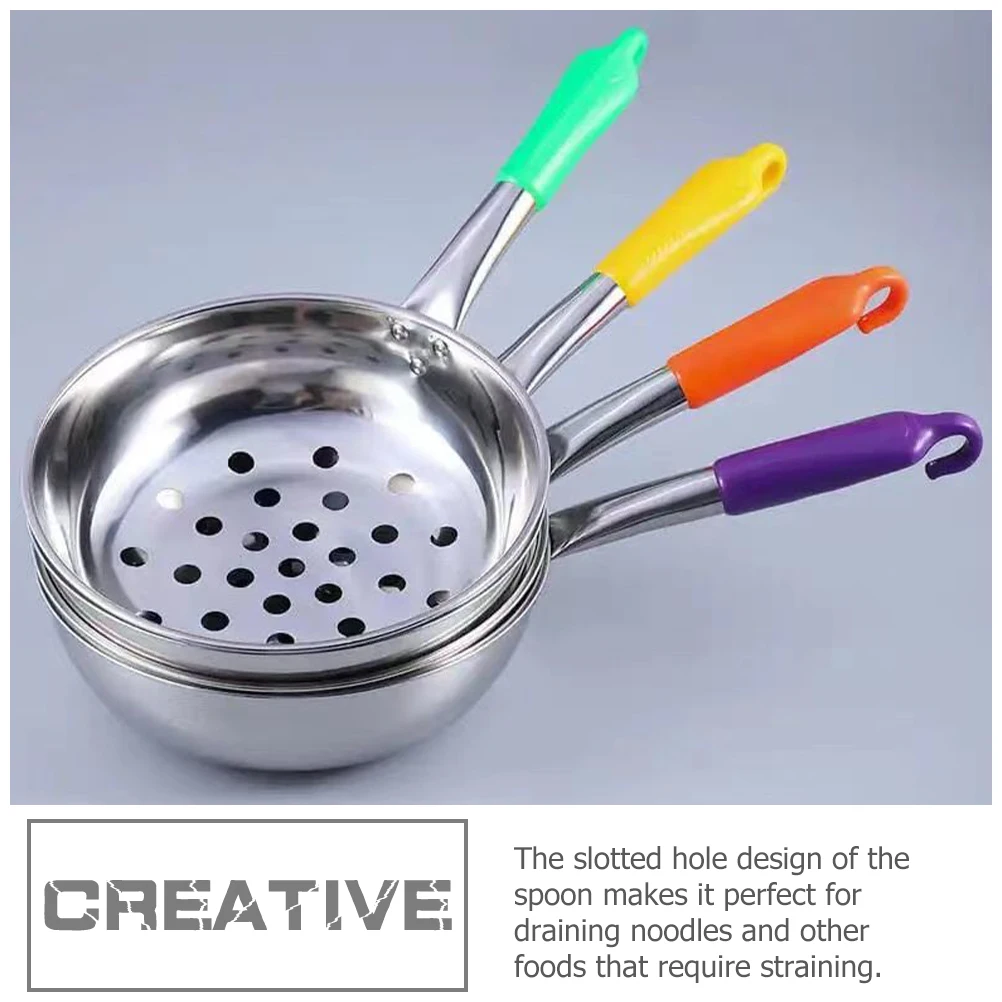 

Stainless Steel Large Hole Strainer Spoon Portable Handle Kitchen Noodle Drainer Pasta Scoop Skimmer Kitchen Utensils
