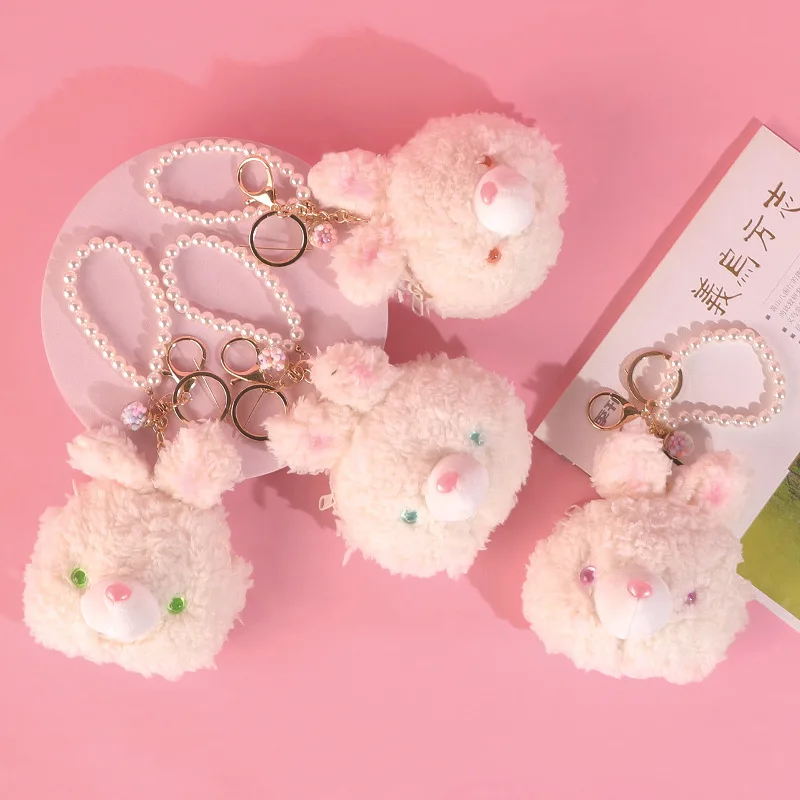 New bubble cute rabbit purse keychain pendant bag accessories cartoon soft decorate  plush toy birthday  gift