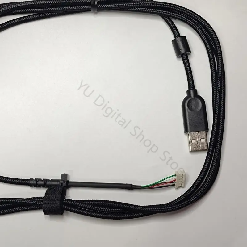 96BA USB-Maus-Reparaturkabel, 2 m langes schwarzes Ersatzkabel für den Einsatz Bürotisch, Gaming-Schreibtisch und als – Detail 7