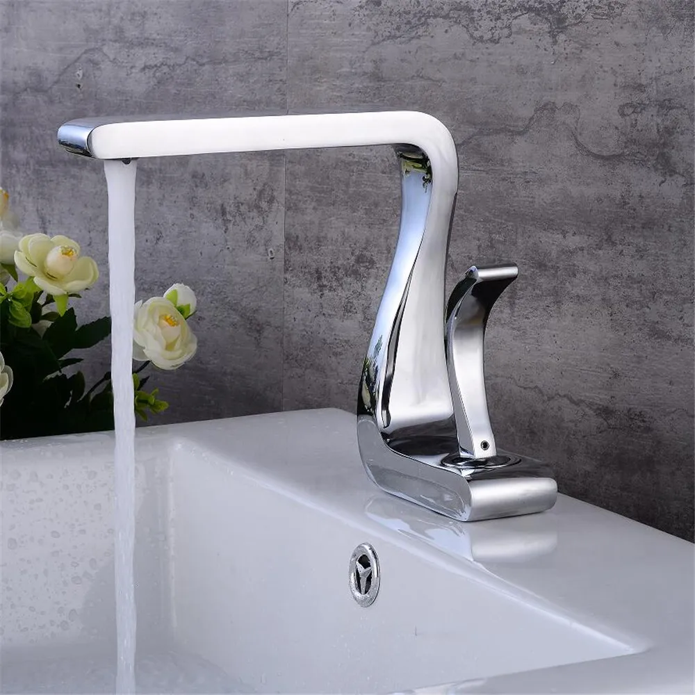 

New Modern Basin Faucet Chrome/Gold/Black Bathroom Faucet Mixer Tap Brass Wash basin Faucet Hot and Cold Sink Faucet