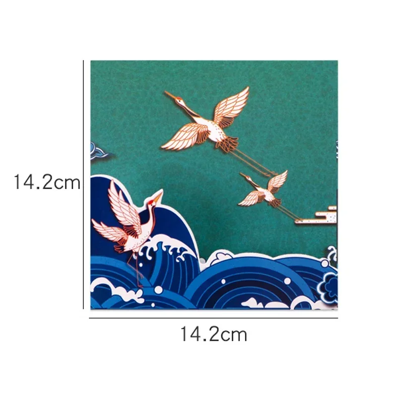 70pcs/set Chinese Style Tide Crane Origami Square Color Paper Printing Children\'s DIY Handmade Paper Scrapbooking Decoration