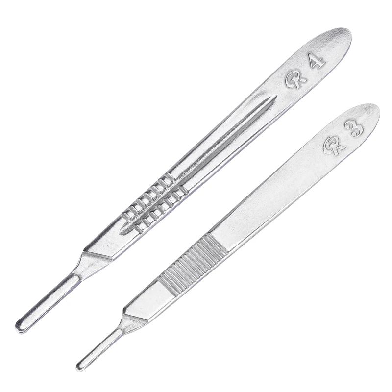 

2 шт. стоматологических хирургических скальпелей с ручкой и съемными лезвиями (3 шт.) # 4 # Лезвия для прецизионной резки медицинских хирургических инструментов