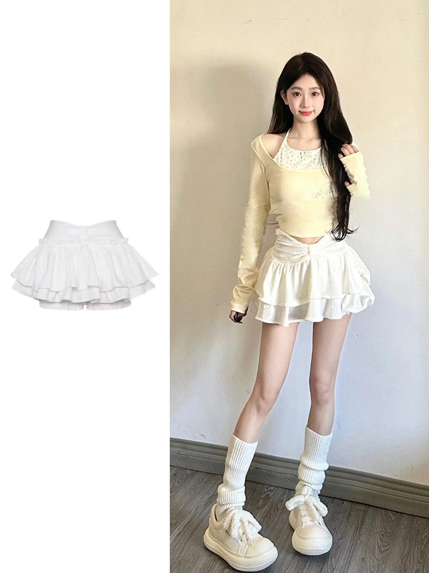 plus Size Women's Cake Skirt Half-length Spring Summer Sweet Ballet Style A-line Fluffy Bloom Skirt High Waist Fitted Pure Color