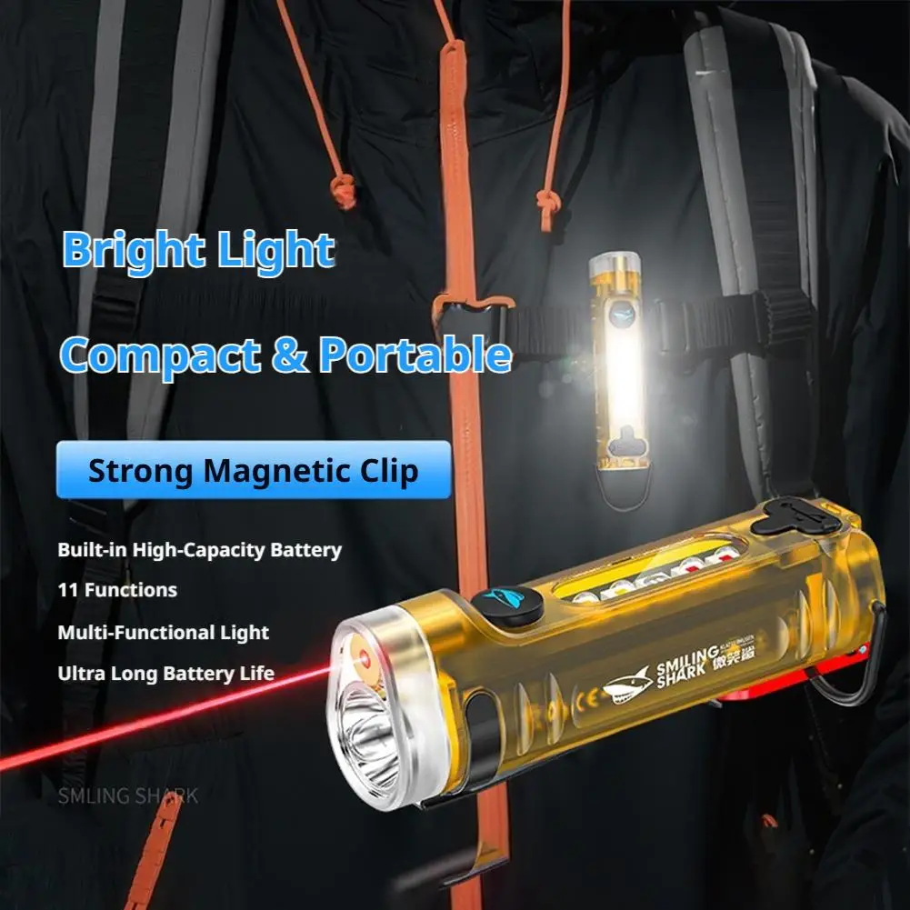 New Mini Flashlight Infrared Side Light Carry-on Keychain Light Rechargeable Outdoor Camping Multifunctional Lighting Light