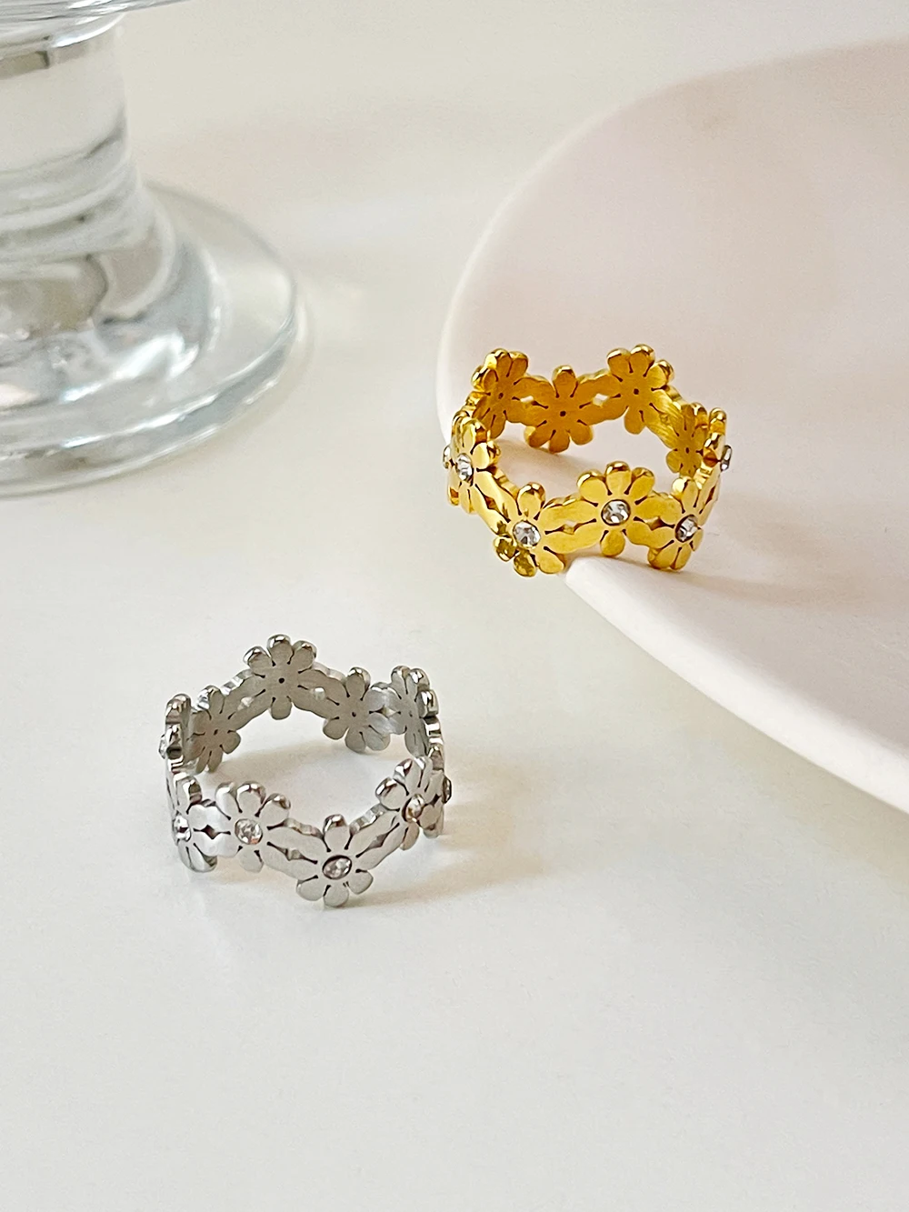 Peri'sBox رومانسية الذهب اللون بالون الهواء الساخن خاتم Signet ل الفولاذ المقاوم للصدأ للنساء مكتنزة محفورة خواتم مجوهرات تشويه الحرة #4