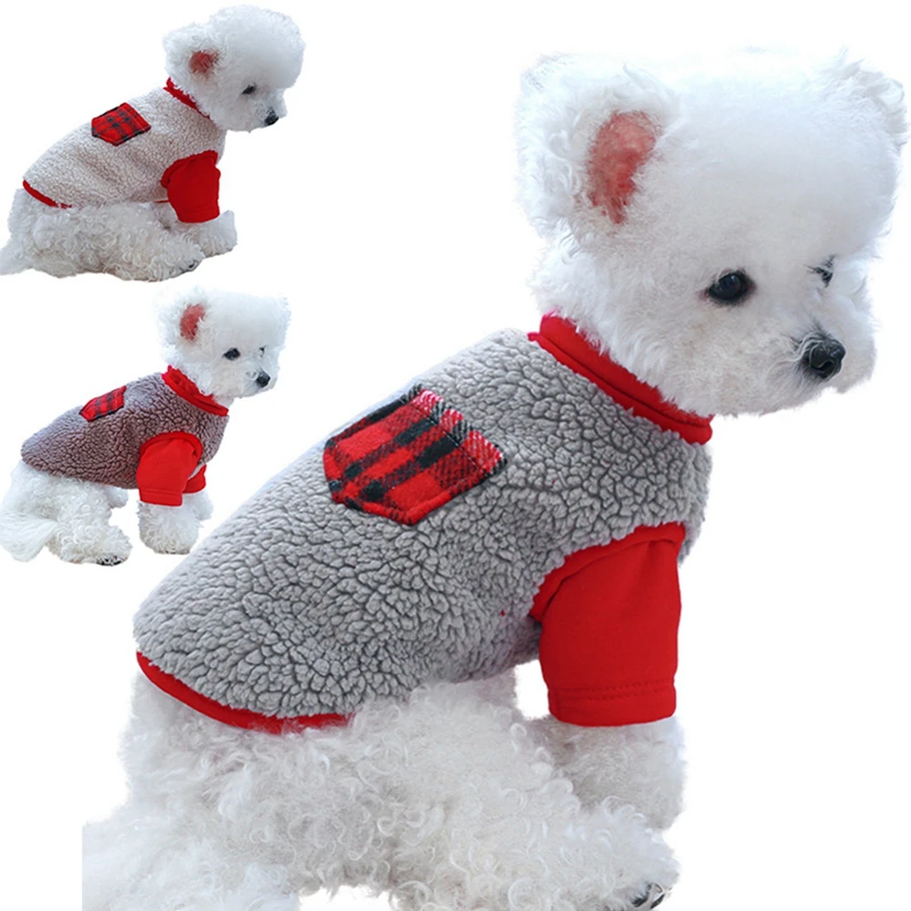 Veste d'hiver en peluche pour chien, vêtement chaud doux en laine d'agneau pour chiot, chaton, chat