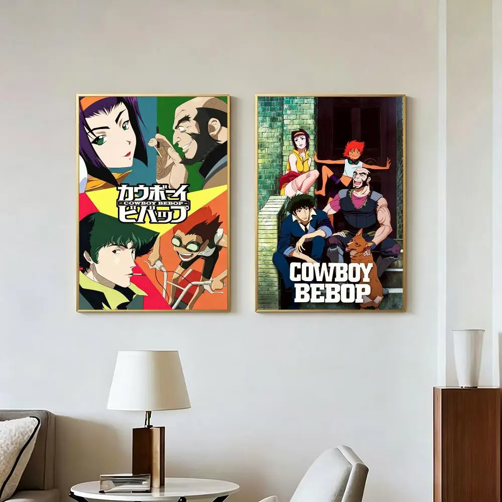 Anime Japanese C-Cowboy Bebop Poster Peel And Stick Wall Art Self Adhesive PP Waterproof Wall Decor Living Room Bedroom Gift