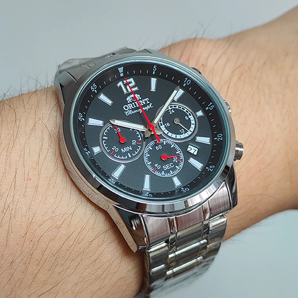 New Orient Original Brand Watches For Mens Multifunctional Chronograph Adjustable Date Wristwatch Quartz AAA+ Male Clocks