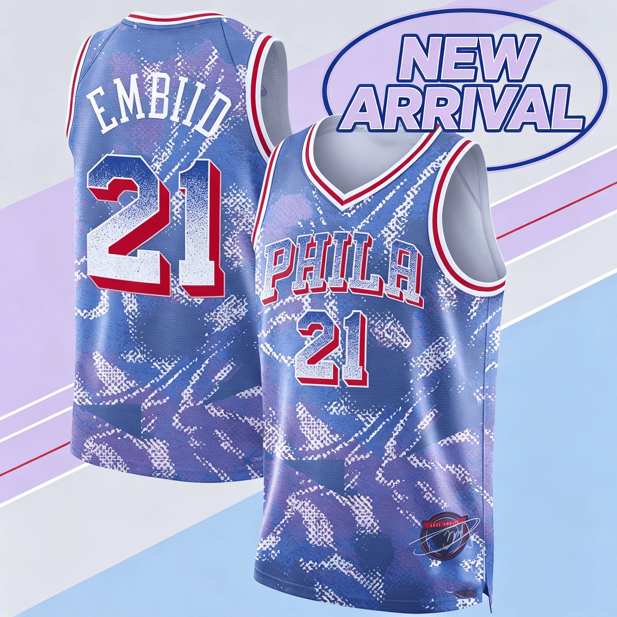 26-27 Men's Philadelphia James Fanatics Royal Fast Break Basketball Jersey Summer Men Women Breathable Quick-drying Vest Jersey