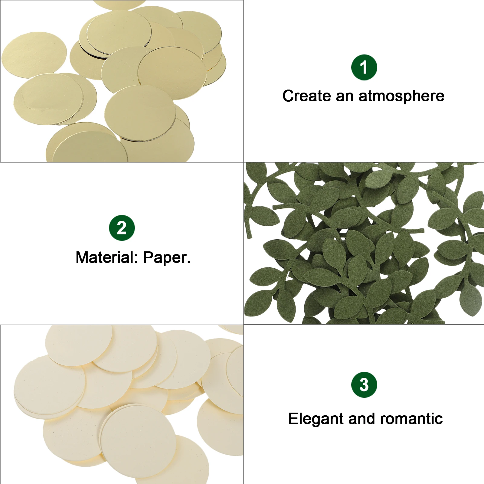

Premium Round Paper Scrap Leaf Theme Confetti Wedding Birthday Party Decorations Green Table Craft Scatter Balloons Gift