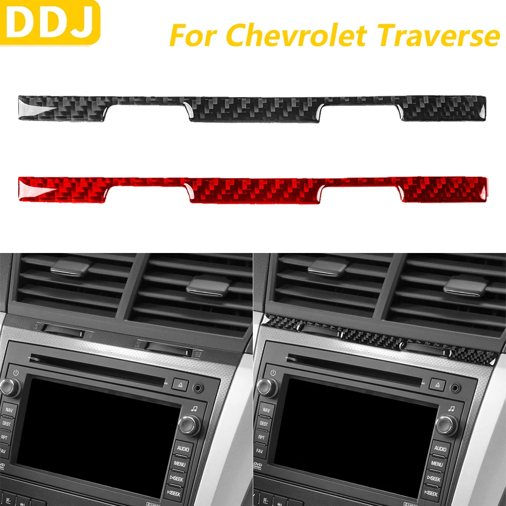 

For Chevrolet Traverse 2009-2012 Carbon Fiber Center Air conditioning Knob Control Panel Trim Strips Car Accessories Sticker
