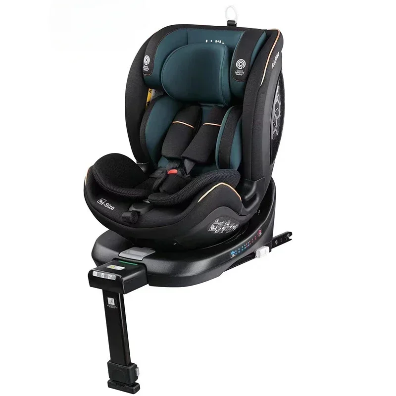 Child safety seat with 360 degree rotating seat and adjustable back, suitable for children aged 0-12 years old