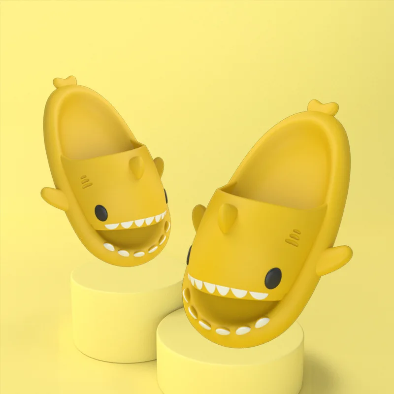 Summer Children Slippers Kids Cute Cartoon Shark Beach Sandals Thick Sole EVA Soft Bottom Non-Slip Baby Shoes For Boys Girls