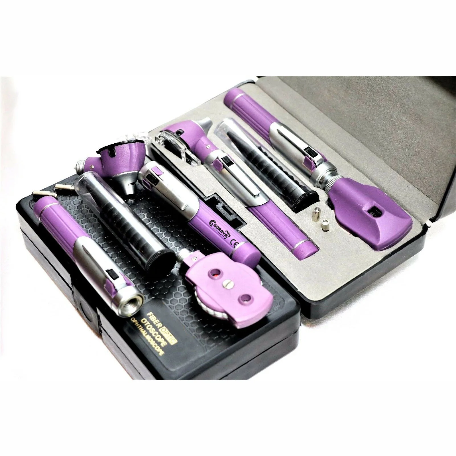 

LED fiber optic otoscope ophthalmoscopy, diagnostic set 2-in-1 set