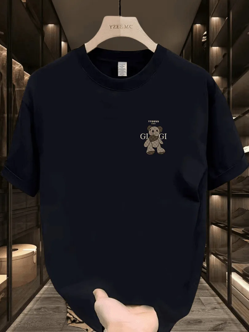 Bestseller Luxusmarke Arbeits-T-Shirt aus Baumwolle für Herren und Damen Sommer Luxusmarke Retro Locker Sitzend Kurzarm Lässig Komfortabel Hochwertig – Detail 7