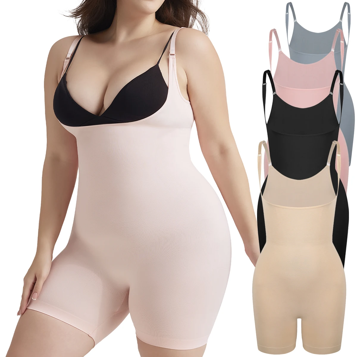 Plus Size Womens Shapewear Bodysuit Tight Belly Compression Seamless Postpartum Waist Trainer Underwear Shaping Full Body Shaper