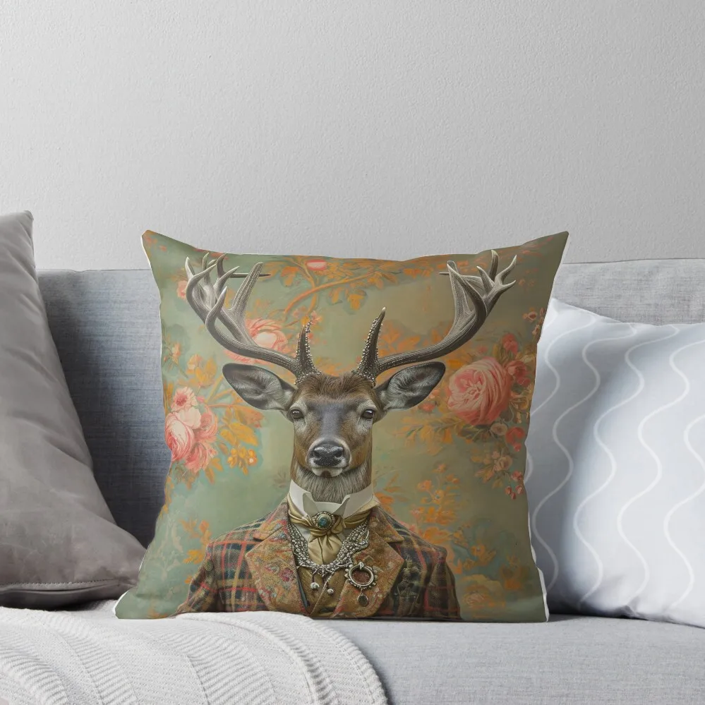 Victorian Deer Throw Pillow Cushions Cover Cushions Pillow
