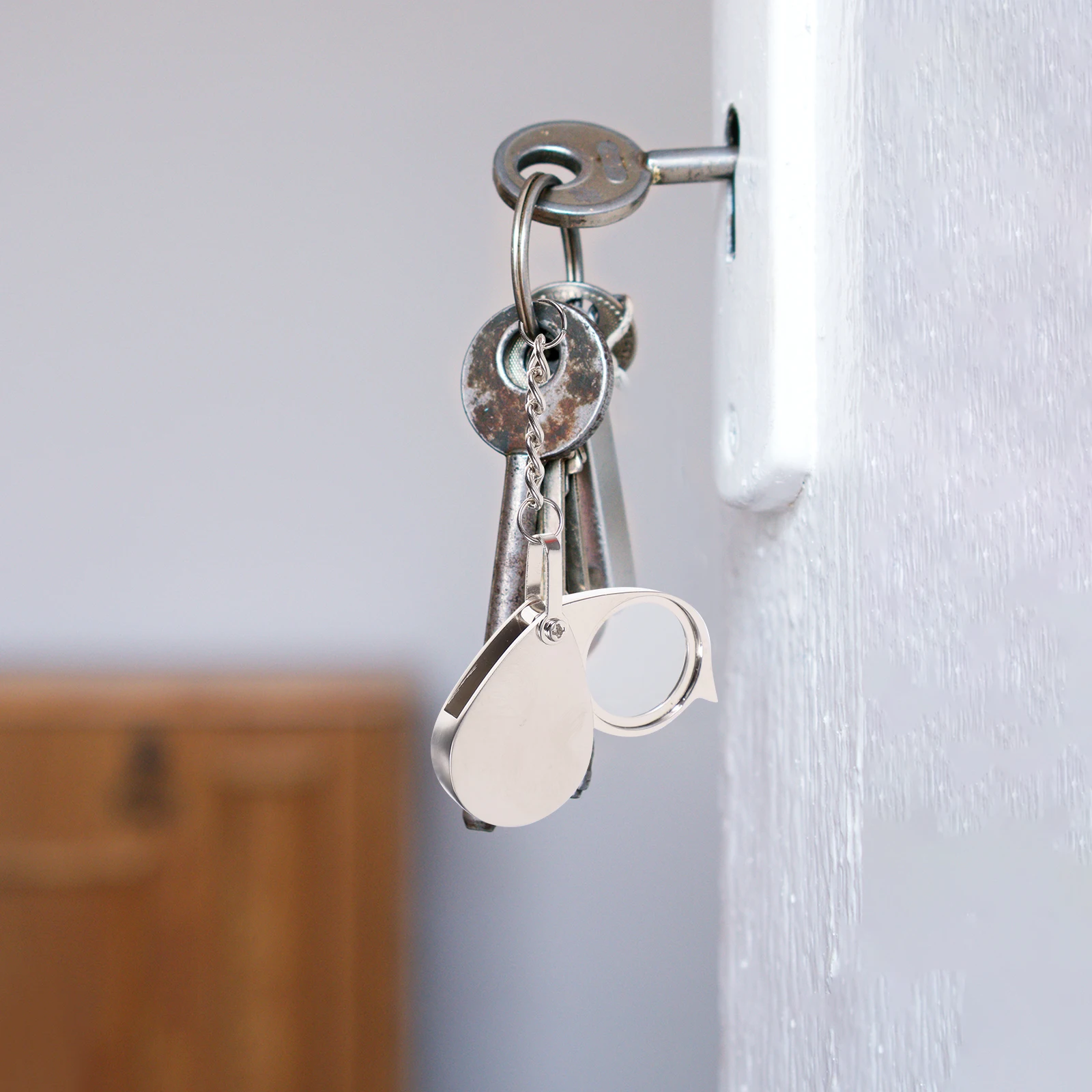 

15X Mini Portable Keyring Foldable Loupe Jewelry Coin Stamps Antiques Appraisal Tool Gift For Metal Keychain Retractable Hd