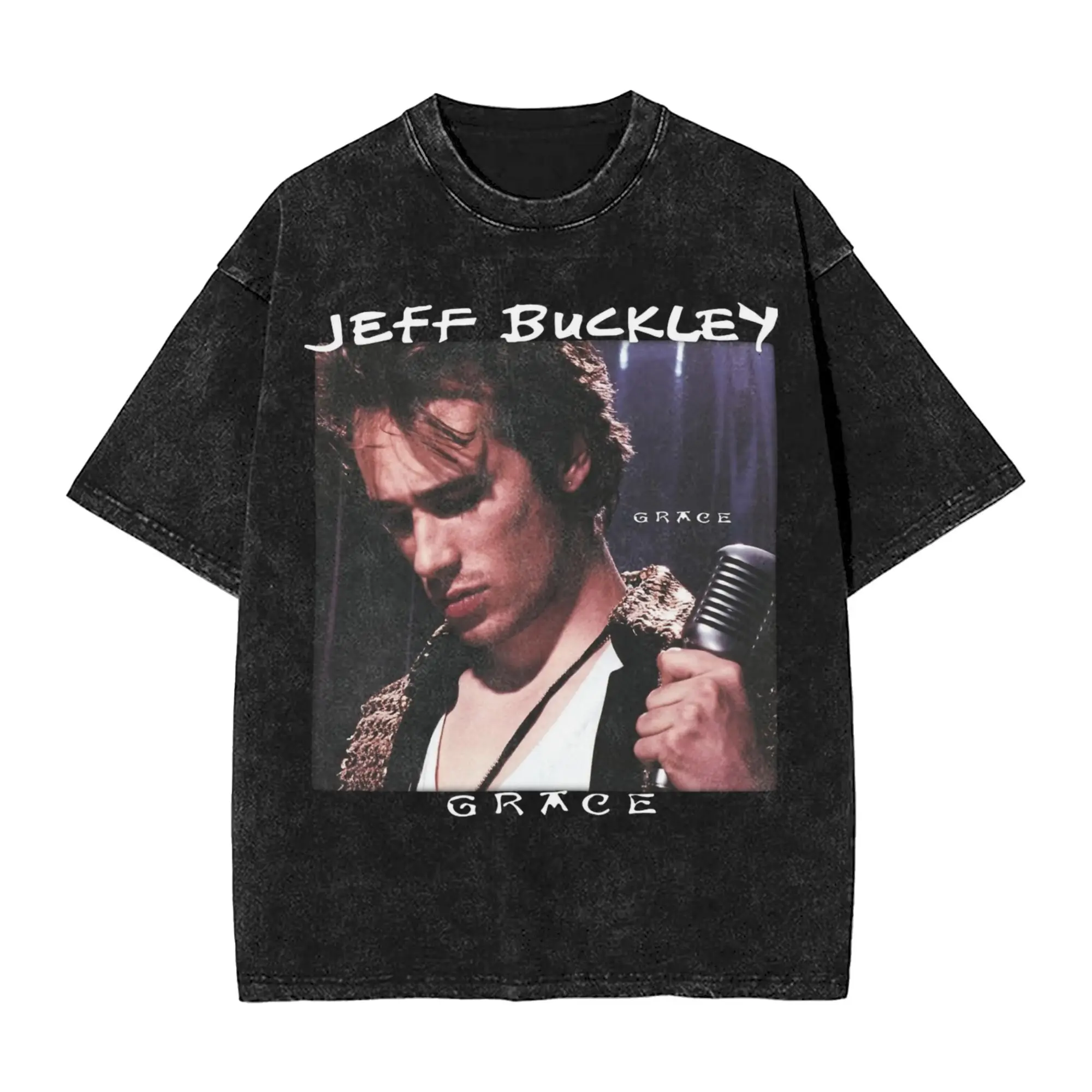 Jeff Buckley Indie Rock Guitarist 1990s T Shirt Hip Hop Washed Cotton Street T-Shirt Men Women Tops Streetwear Summer Tee Shirt