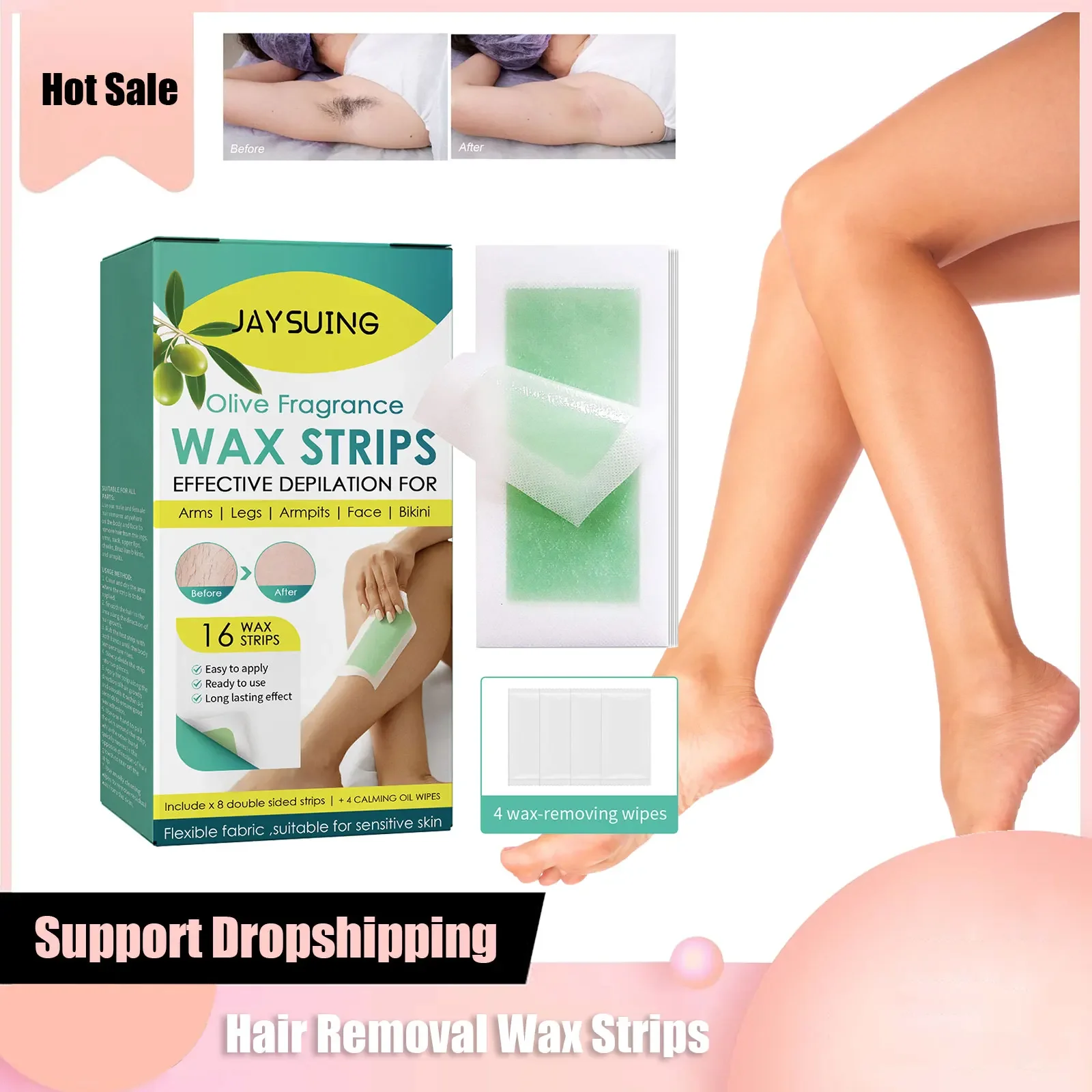 

Hair Removal Wax Strips Professional Mild Nonwoven Body Depilation For Face Legs Bikini Underarm Arm Summer Epilator Beauty Tool