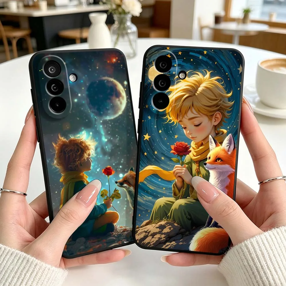 Anime L-Le Petit Prince For Samsung Galaxy A71 A56 A55 A54 A53 A51 A50 A41 A40 A20e A16 A06 A05 Black Cover Phone Case