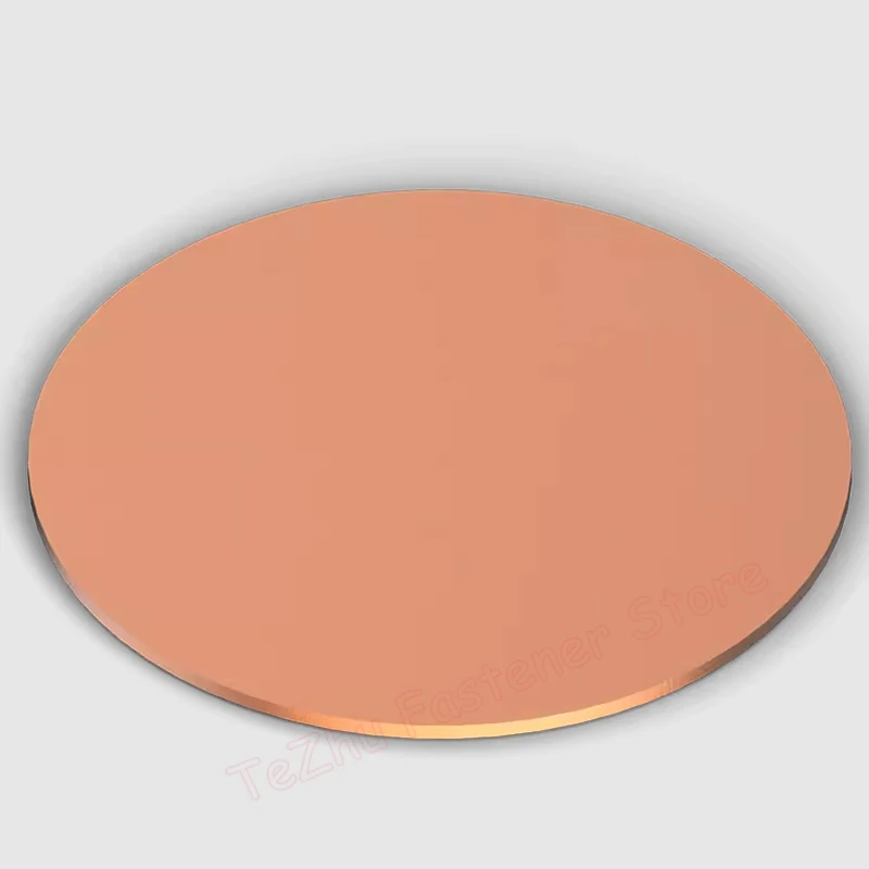 Thickess 0.5 0.8 1mm T2 Copper Disc Round Plate Solid Copper Sheet Plate Diameter 10 20 30 50 60 80 100 150 200mm