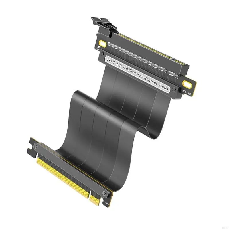 Double 90/180 Degree Angled PCIExpress X16 to X16 Slot Extension Cable Supporting Backward Compatibility in Small