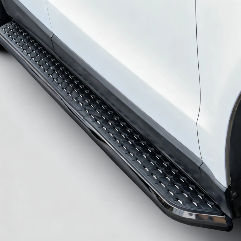 2PCS Running Boards for AUDI Q7 2016-2025 Side Steps Complete Kit Nerf Bar Black metal trim