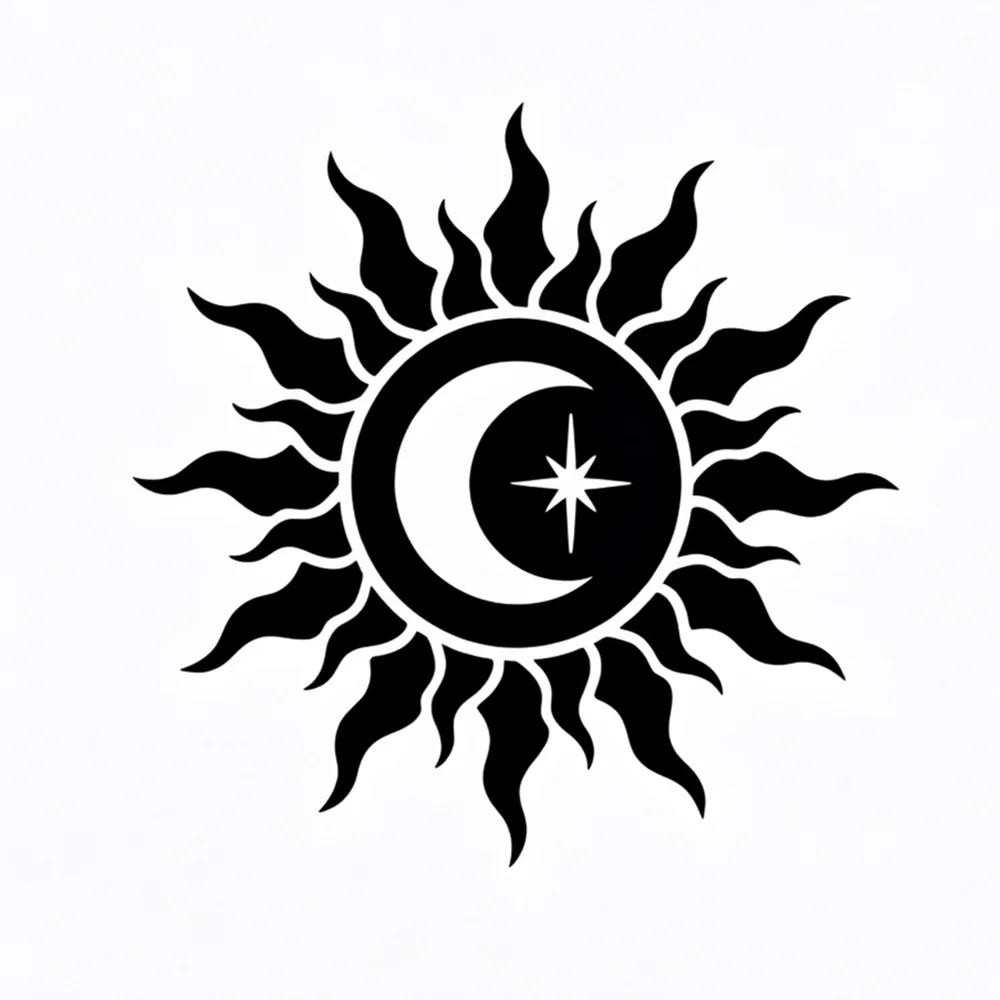 Sun Moon Star Vinyl Car Sticker Celestial Mystic Graphic Decal for Window Bumper Laptop Auto Exterior Spiritual Boho Decor Acces