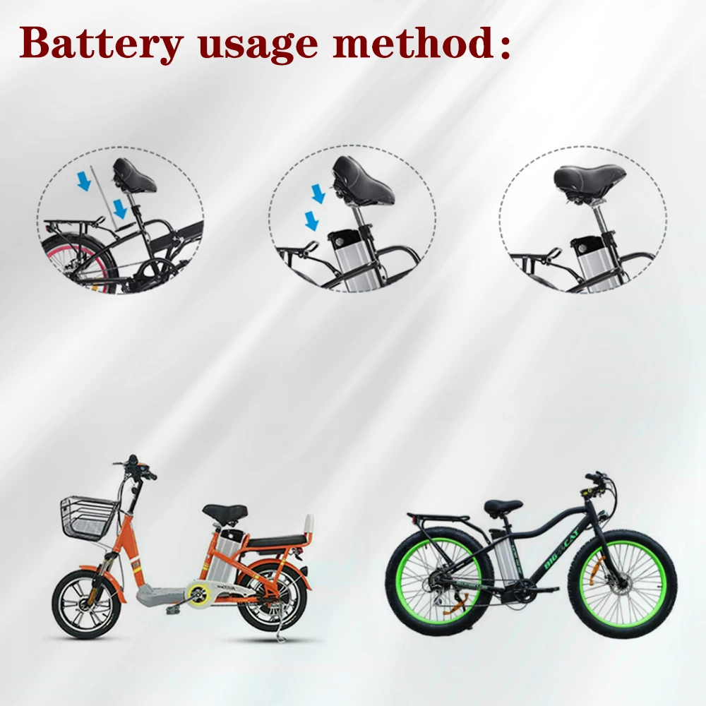 HaiBa 48V Ebike Battery Pack 10Ah/15Ah/20Ah For Shengmilo MX20 Folding Fat Tire Snow Bike Electric Bicycle