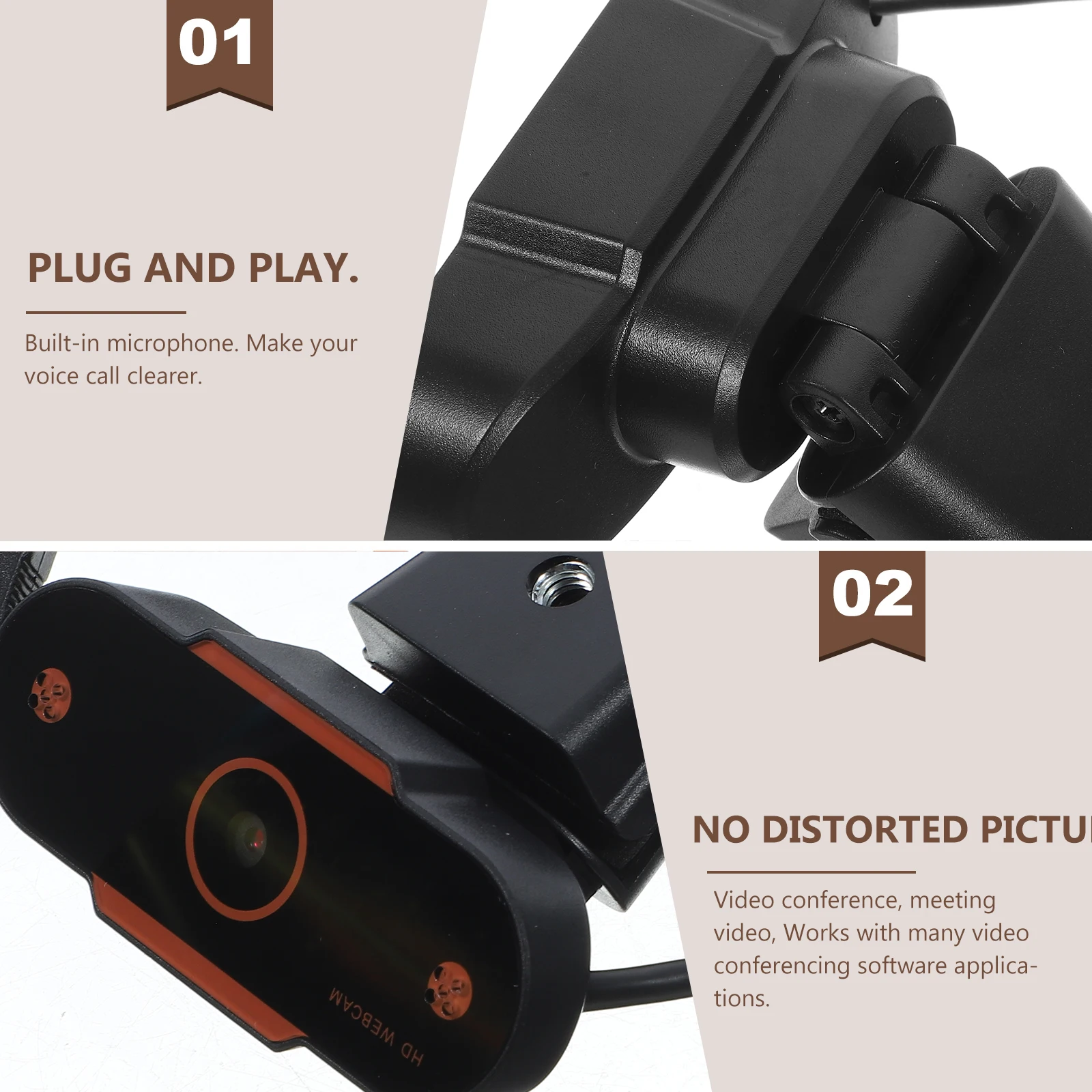 

High Definition Camera with Microphone Automatic Focusing for Desktop Computer