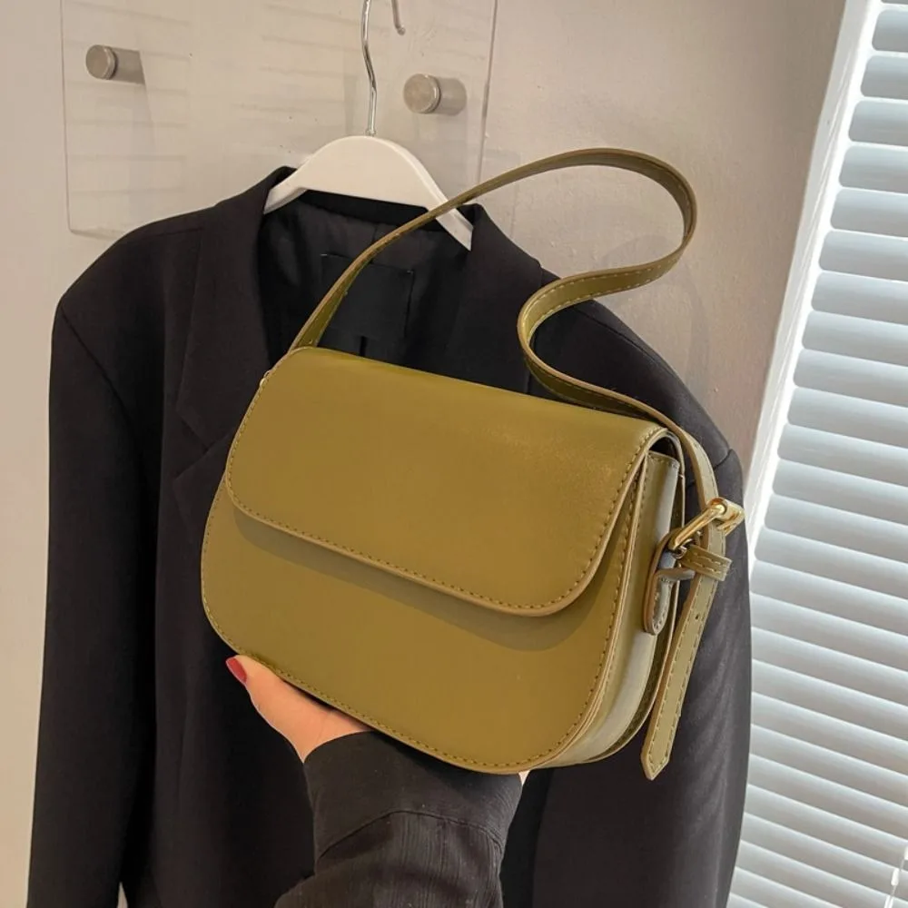 

Square Flap Crossbody Shoulder Bag Korean Style Leather PU Shoulder Bag Coin Purse Solid Color Women Crossbody Bag Underarm