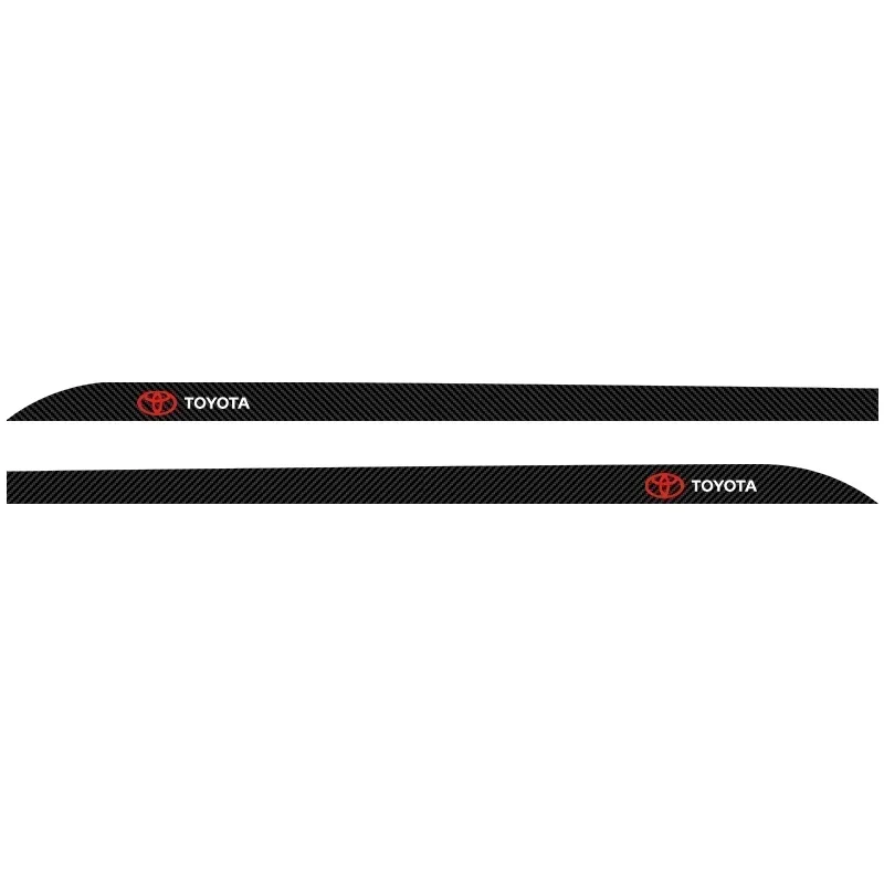 2pcs For Toyota Yaris Corolla Avensis Aygo Vitz Vios Yaris Mark-X Mirai Car Door Side Skirt Sill Stripe Carbon Decals Styling