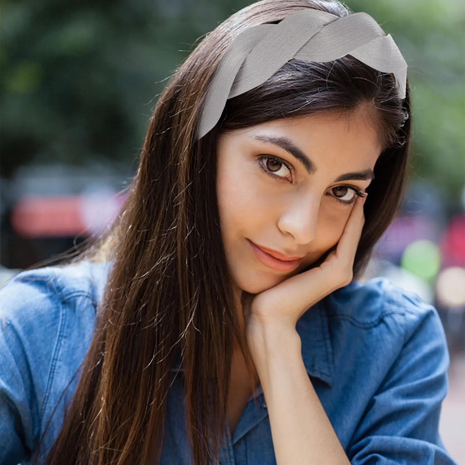 

2 Pcs Headband Adjustable Headbands European American Wide Hairband Makeup Grey Knotted Twisted Miss