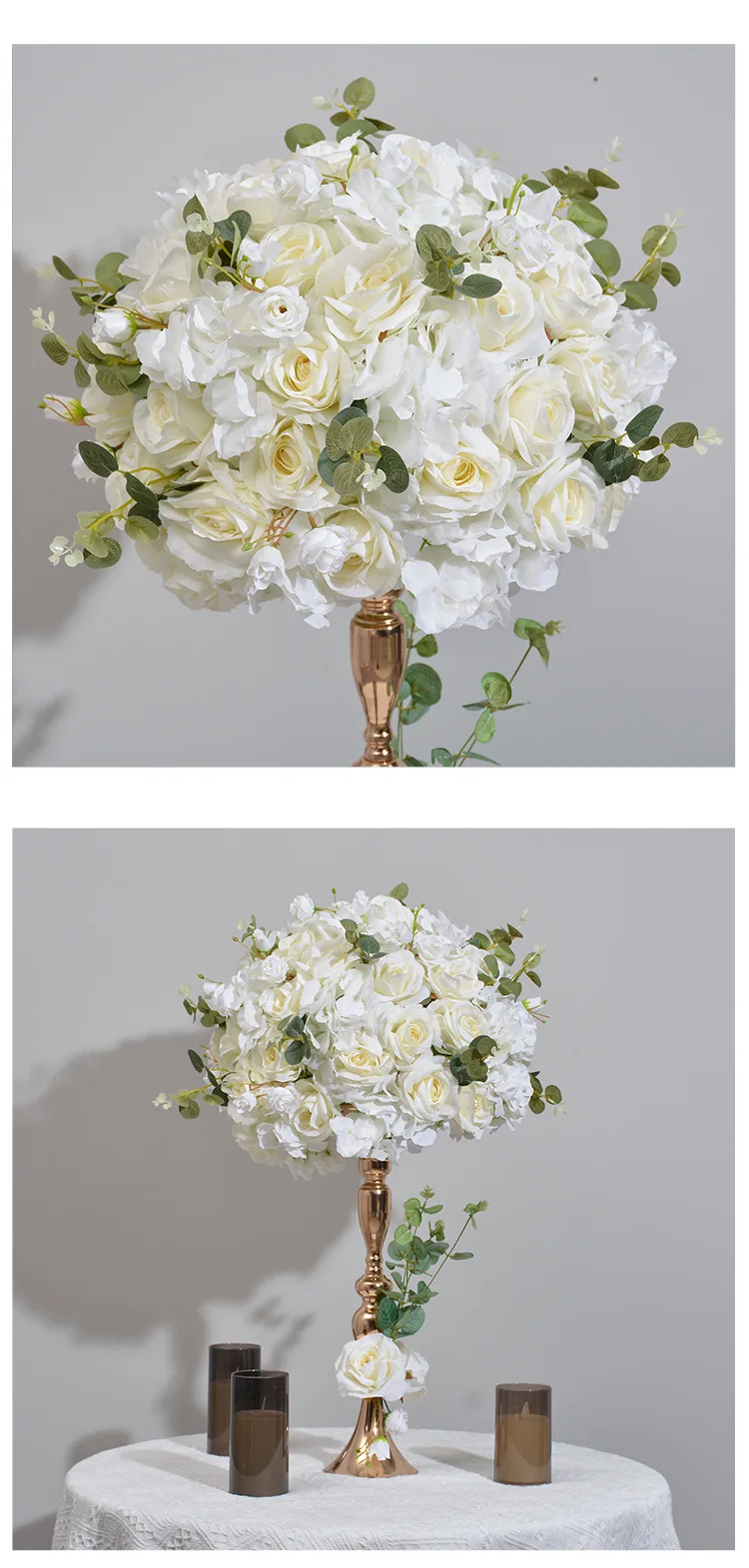 Meerjungfrauen-Kerzenständer Künstliche Blumenkugel Tischdekoration Kunstblumen für Hochzeit, Besprechungstisch, Schaufensterdekoration, Event-Dekor – Detail 8