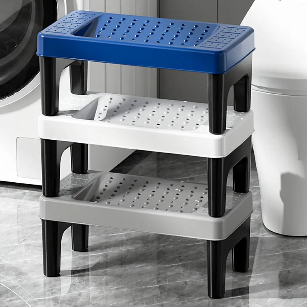 Ergonomic Bathroom Toilet Stool Portable Footrest Healthy Posture Helper Sturdy Plastic Step For Daily Home Use