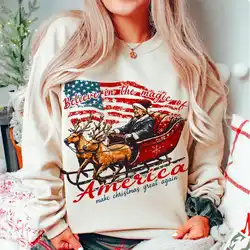 Trump I'll Be Home For Christmas Sweater Funny Donald Trump Sweatshirt Casual Fleece Unisex Top Christmas Gift Apparel Y2K Top