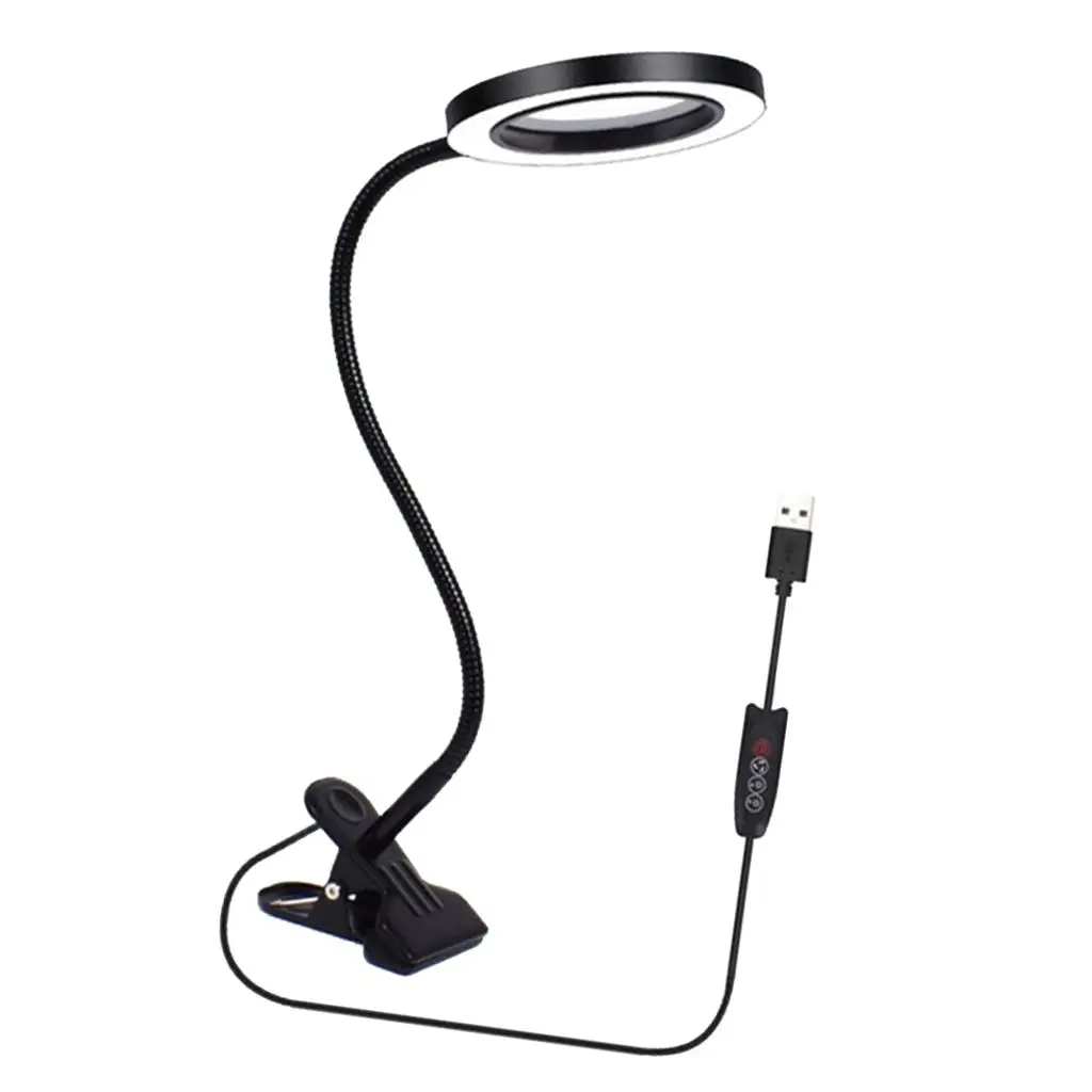 Third Helping Hand Soldering Tool 3X Magnifying Glass USB LED Lamp Desk Clamp