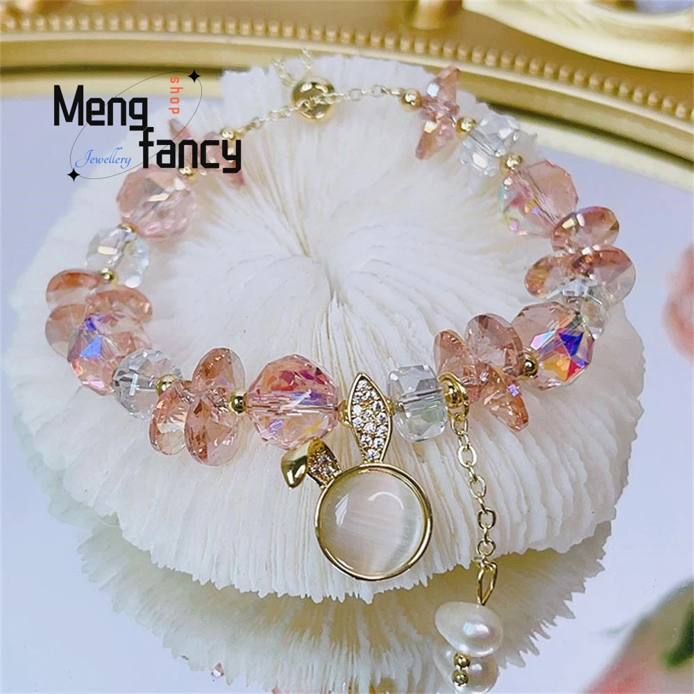 

New Super Flash Bracelet Female Cute Micro Inset Rabbit Beaded Bracelet Exquisite High-grade Fashion Luxury Quality Fine Jewelry