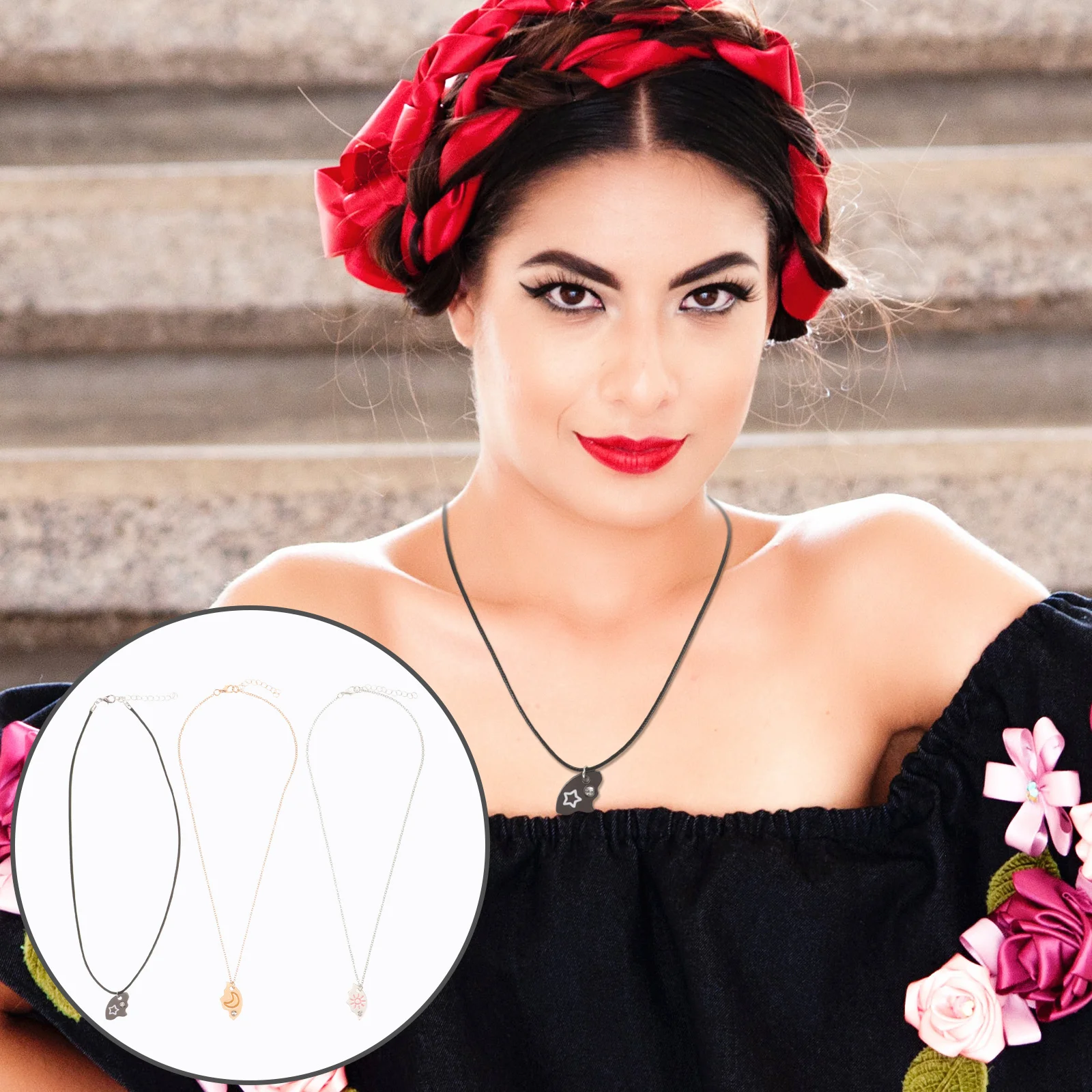 3 Pcs Good Friend Necklace Necklaces for Women Pendant Girl Star Metal Matching Advanced