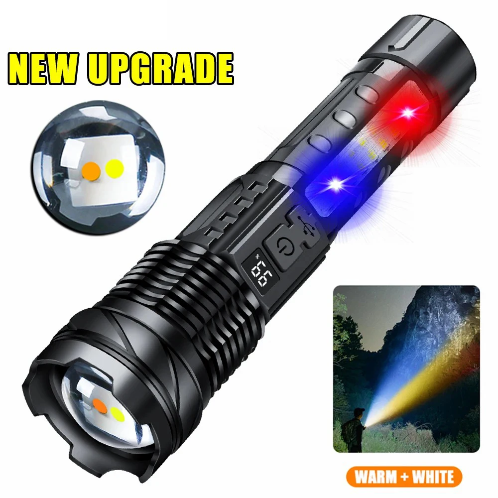 

C2 High Power Led Flashlight USB Rechargeable Zoom Tactical Torch 2000M Long Range Outdoor Fishing Camping Lantern Work light
