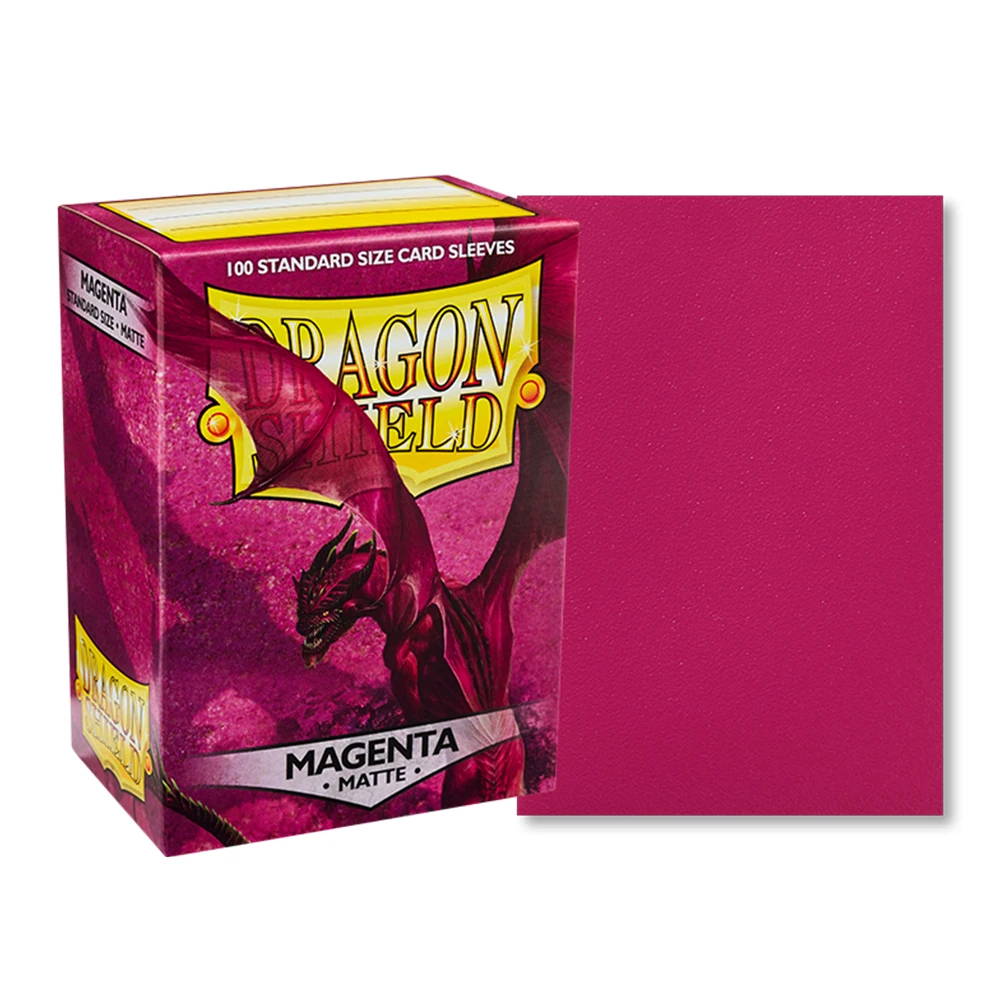 Dragon Shield Matte Magenta 100 fundas para tarjetas de tamaño estándar (66x91 mm/2,6x3,58 pulgadas), protegen tarjetas de juego de almacenamiento y tarjetas comerciales