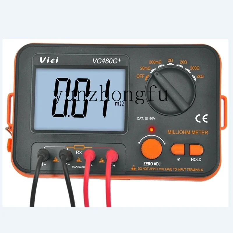 Digital Ohm Meter VICI Brand 3 1/2 LCD Display 4-wire Low Resistance Tester 6 Range Accuracy Backlight