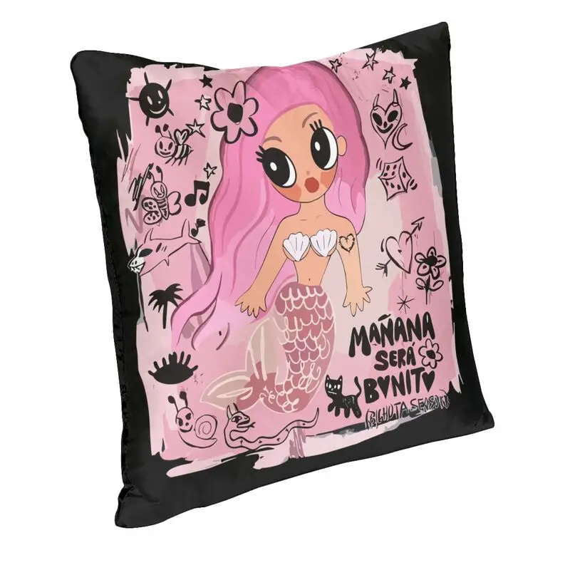 Karol G Mermaid Cushion Cover 45x45cm Reggae Ainger Soft Velvet Modern Pillow Case Living Room Decoration