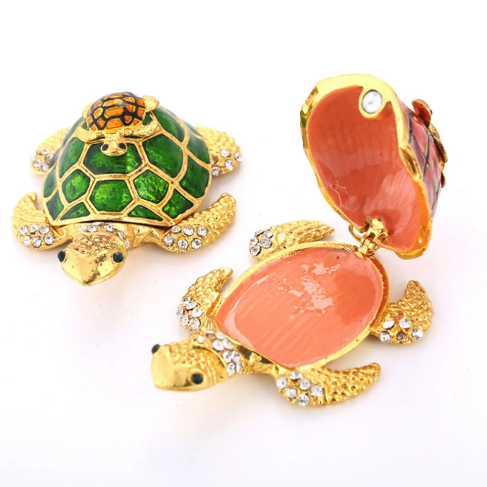 Metal Cartoon Turtle Decor Resin Animal Ornament Funny Home Office Decoration Vivid Expression Drop Resistant