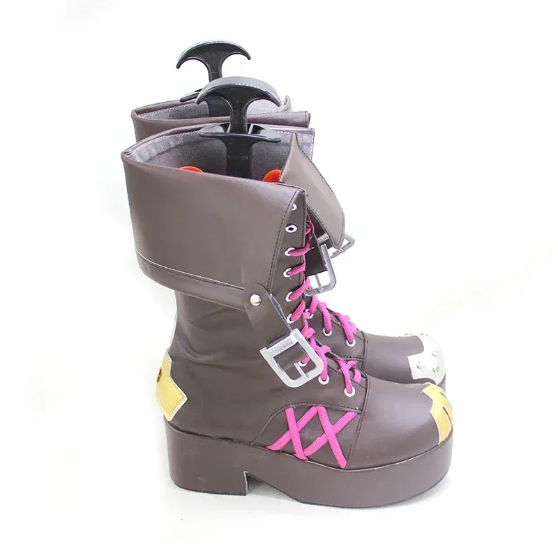 

2025 ♥ New Arcane Cosplay Game LOL Jinx Women Black Shoes High Boots Heels Halloween ☆★