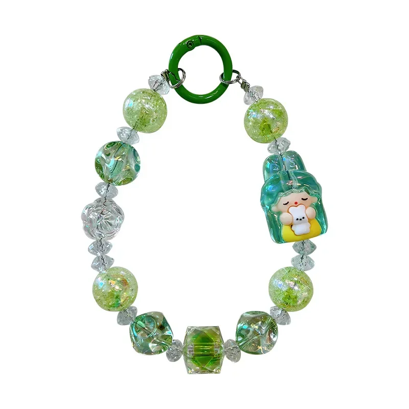Creative New Rabbit Ear Niang mobile phone chain beaded key chain delicate lovely bag pendant beaded key chain